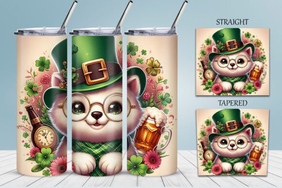 Download Cute Kitty Tumbler Saint Patrick's PNG - Saint patrick's Collection
