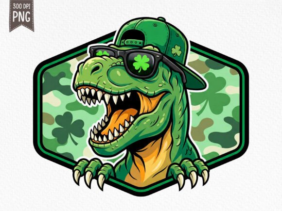 Download Green Camo T Rex Saint Patrick's PNG - Saint patrick's Collection