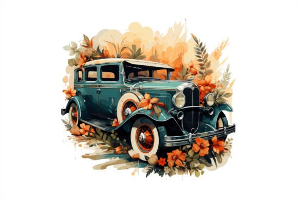 Download Watercolor Floral Car Design Vector. - Premium Resources